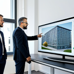 BIM Collaboration**

"A bright, modern architectural office in Berlin. Two architects, fully clothed in professional attire, are reviewing a large digital building model (BIM) on a screen. They are discussing details, pointing at the screen. The model showcases electrical installations.  Safe for work, appropriate content, professional, perfect anatomy, natural pose, well-lit, high quality render."

**