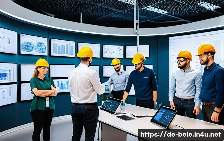 건축전기설비기사 전문성 개발 방법 - A professional workshop scene showing a diverse group of adult engineers and technicians engaged in ...